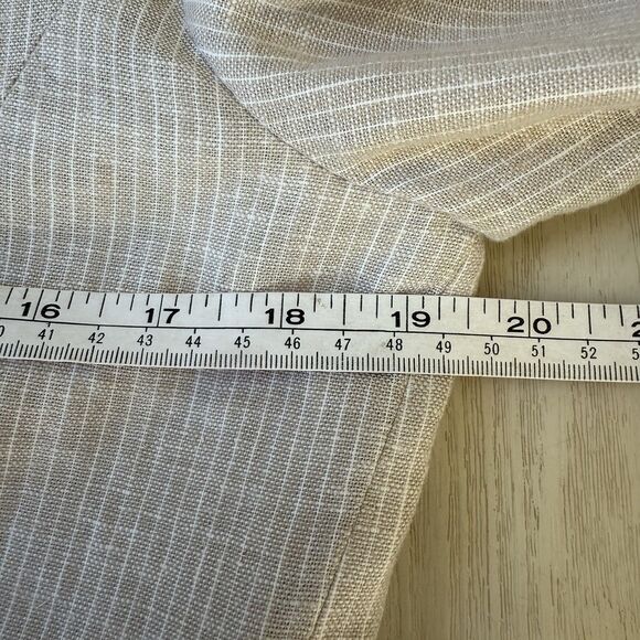 Pendleton Linen Blazer Women’s Size 10 Cream Pin Stripe Blazer Academia Preppy - Picture 9 of 12